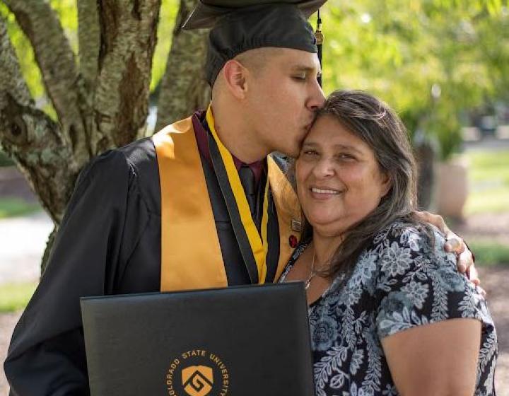 mother and son at graduation